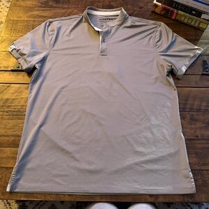 Men’s Sz Lg Mantra Collarless Light Sage/Gray Polo Shirt